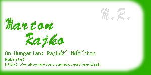 marton rajko business card